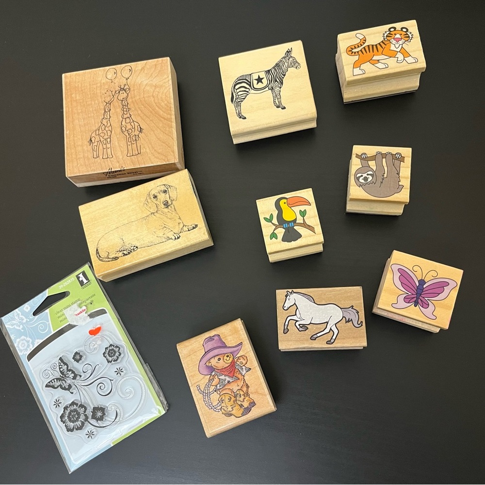 Animal Themed Rubber Stamps Assorted - Craft Supplies